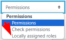Click on Rights and select Locally assigned roles.