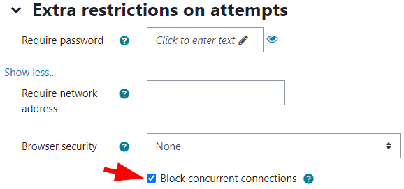 Block concurrent connections
