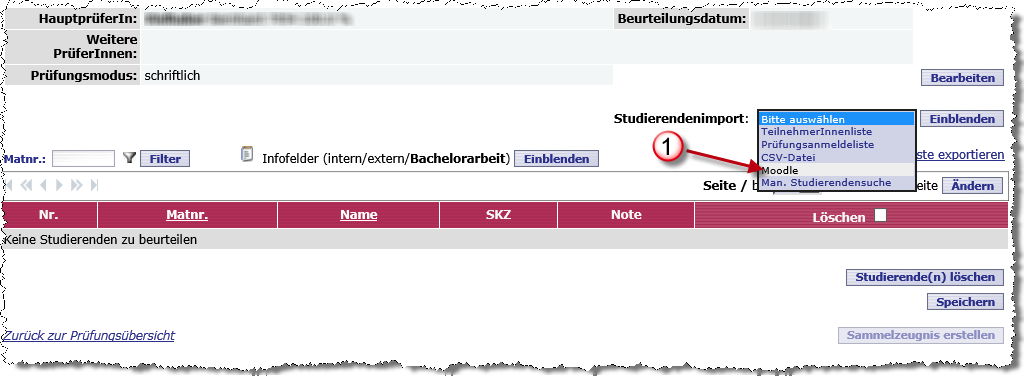 In KUSSS Student Import - Moodle