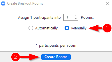 First switch to manually, then click on Create Rooms.