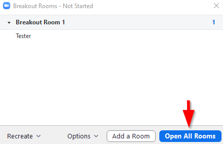 Click on Open all Rooms.